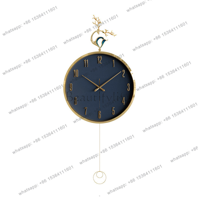 Lighting Home Decor Wall Clocks - モダンでシンプルでおしゃれな雰囲気のある時計、壁掛け式、クリエイティブな家庭用ライトラグジュアリー、リビングルームの装飾壁掛け時計