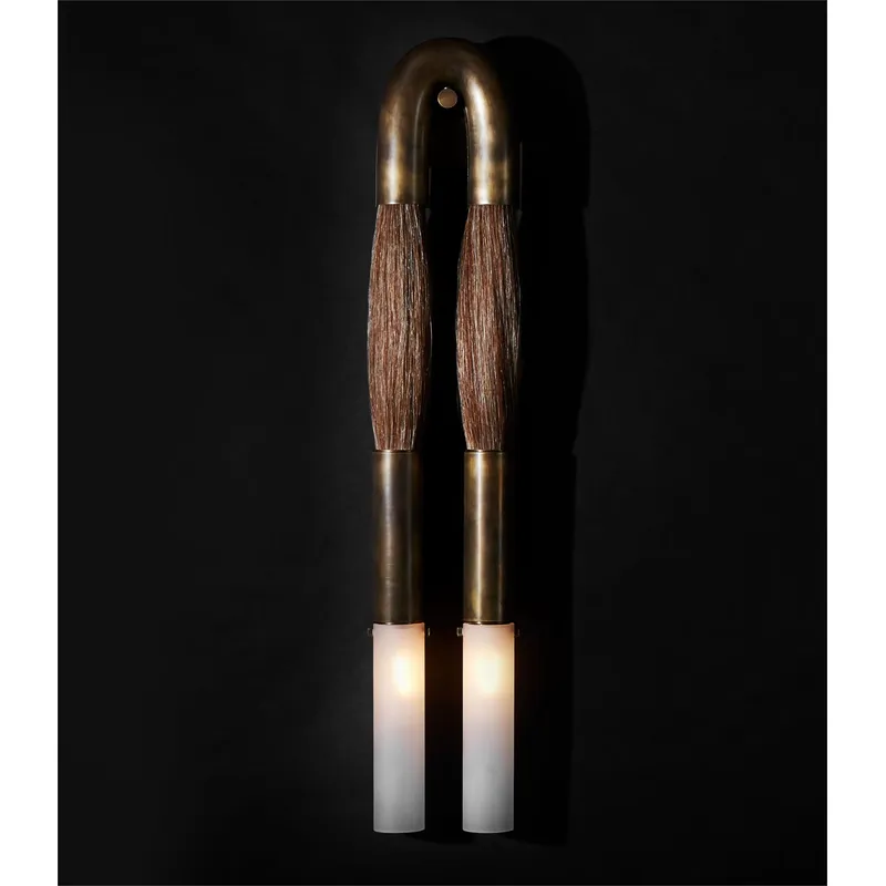 Lighting Design Decor - 新デザイン ヴィンテージアート装飾 真鍮製エッチングガラスシェード 馬毛ウォールランプ 室内用ウォールスコンス ウォールライト器具