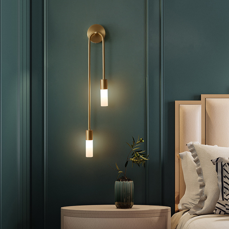 Lighting Decor Bedroom - レトロ背景リビングルーム通路寝室ランプベッドサイド北欧クリエイティブLED装飾壁照明モダンミニマリストウォールランプ