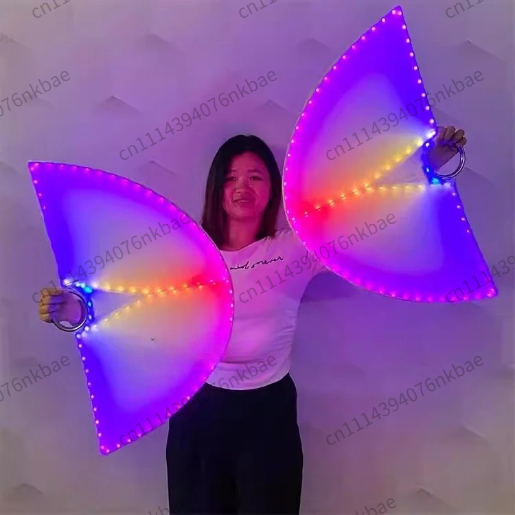 Decor Lighting Fans - 光るサウンドコントロールLEDライトファン、発光ステージ小道具、ナイトクラブ、バー、レイブ、ディスコ、ライブパフォーマンス装飾用ライトアップハンドファン
