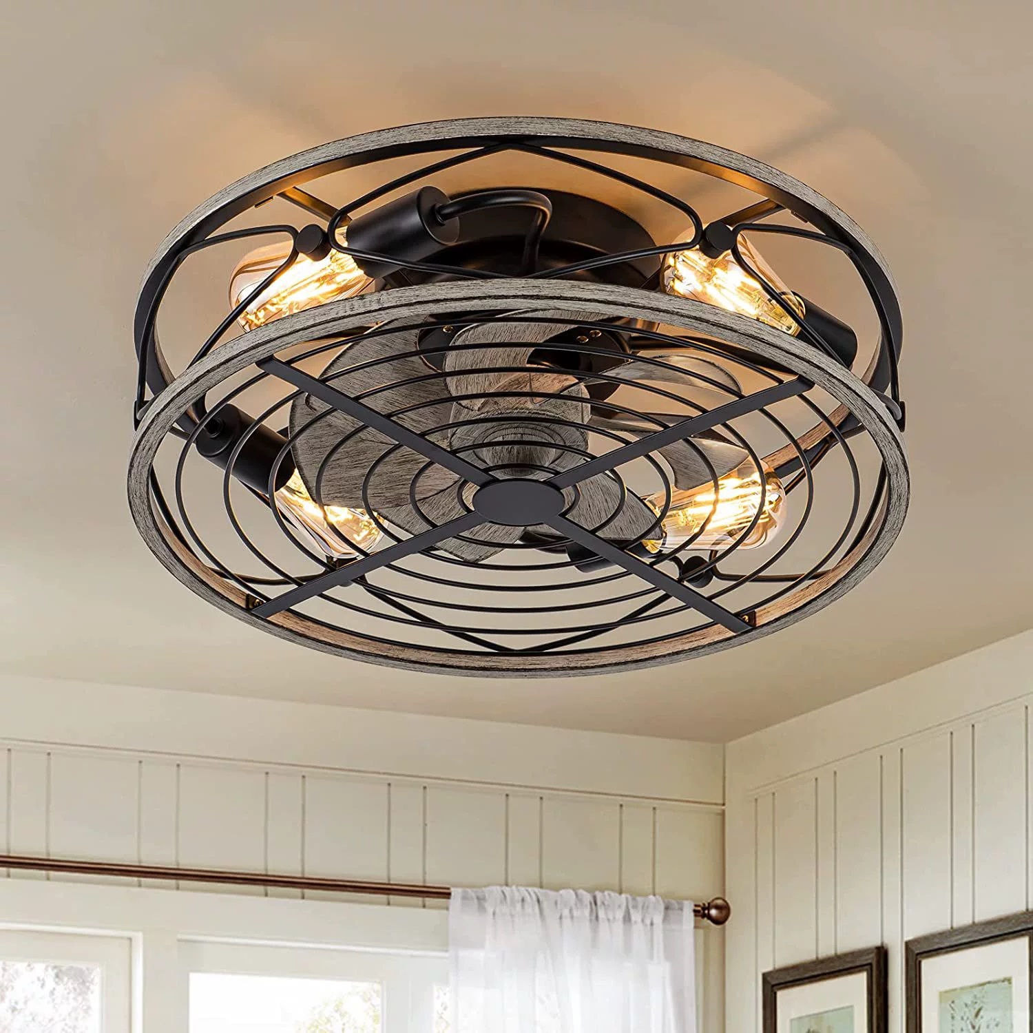 Decor Lighting Fans - スマートシーリングファンライトリモコン寝室の装飾換気扇ランプ 50 センチメートル 20 インチ空気不可視ブレード 220V