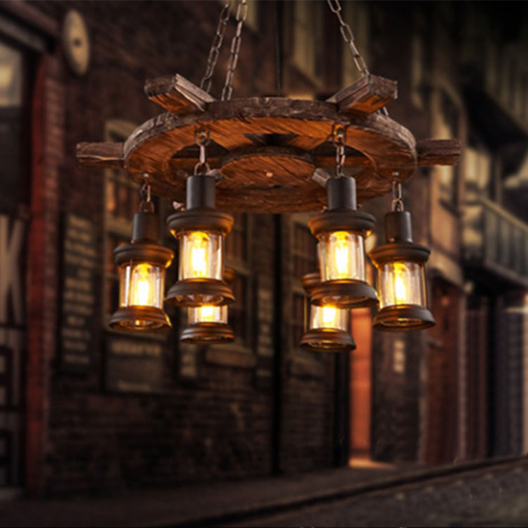 Lighting Decor For Living Room - アンティーク調インテリア装飾吊り下げ照明器具 リビングルーム ダイニングルーム 木製ペンダントランプ