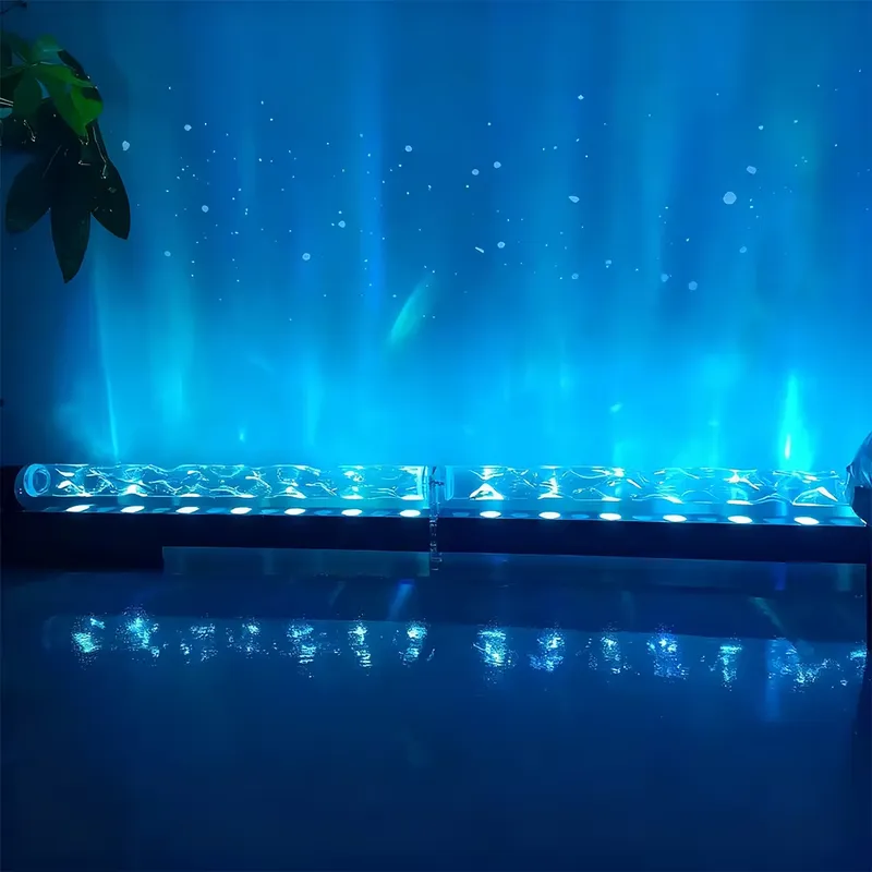 Lighting Decor Bedroom - スマート3Dウォールウォッシュ炎投影ライト、水波紋雰囲気ランプ、リビングルーム、寝室、バーの装飾、背景照明用