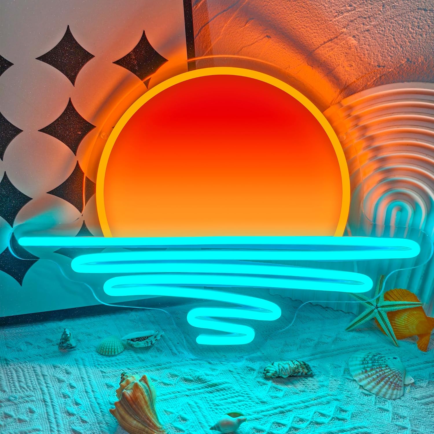 Lighting Decor Sunrise - 日の出日没ネオンサイン USB 電源 LED ネオンライト ビーチバー