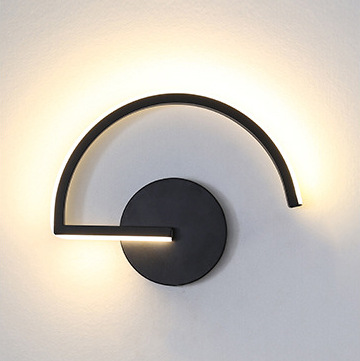 Lighting Decor Bedroom - モダンな北欧LEDウォールランプ、ミニマリストブラック幾何学模様の壁掛け照明、寝室ベッドサイド、リビングルームの装飾、クリエイティブなホームライト