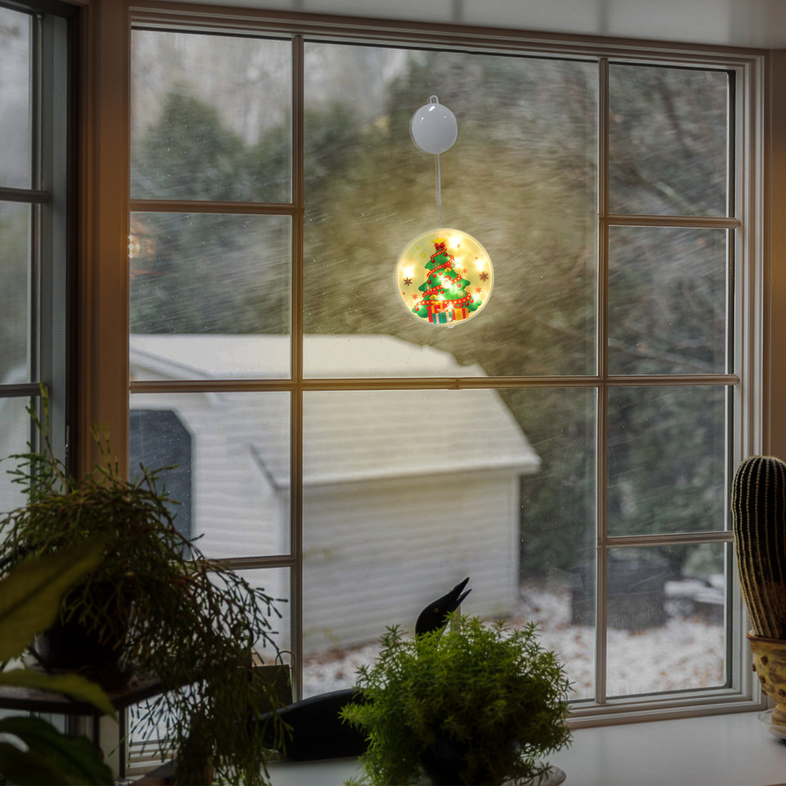 Elements Lighting Decor - 1個入り クリスマスLEDハンギングライト ペンダント クリスマスウィンドウハンギングライトボード 装飾用クリスマスエレメント パーティーデコレーション