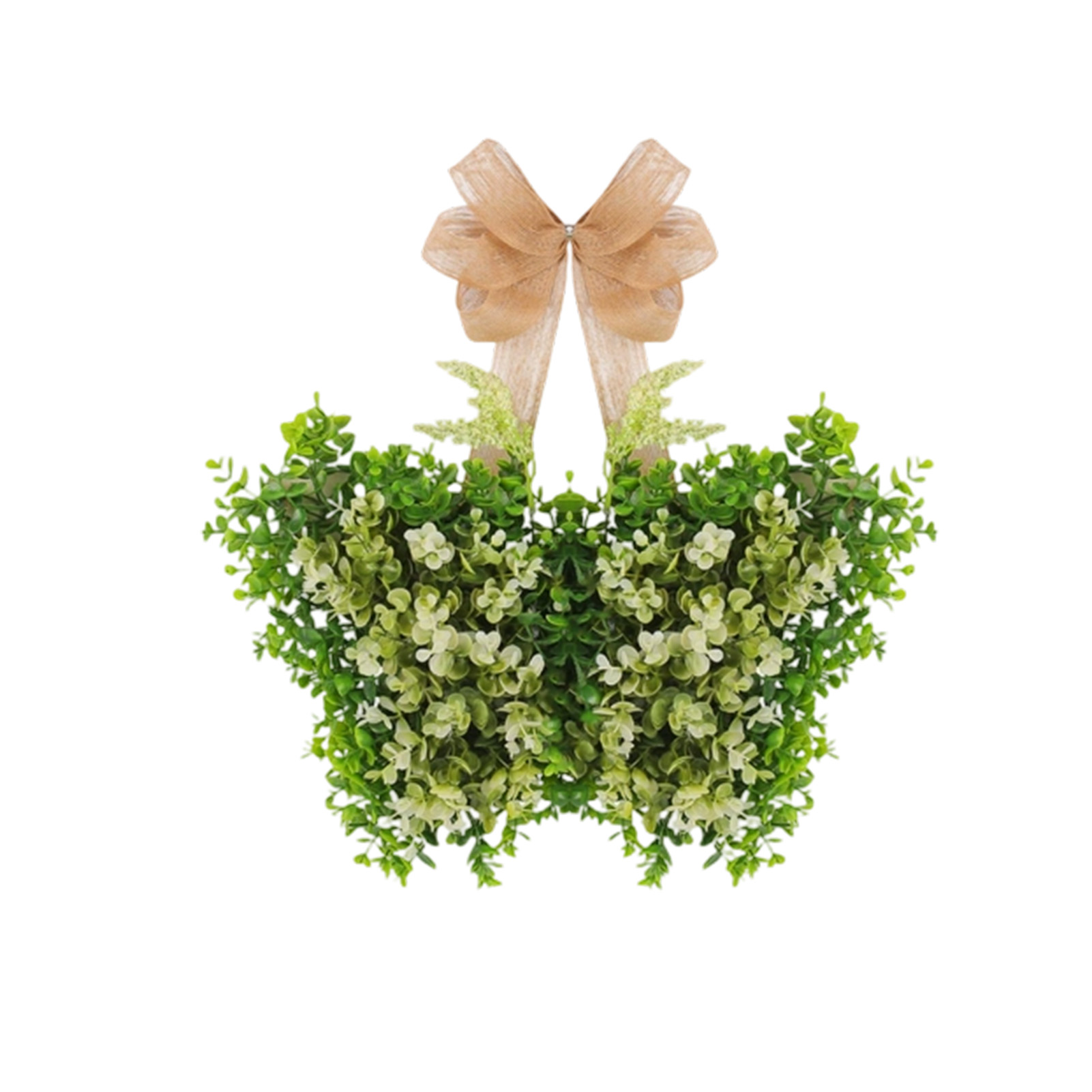 Elements Lighting Decor - 春のライト付きリースドアリング、蝶の要素を備えた鮮やかな花のアレンジメント、季節の装飾に最適、多目的に使用可能