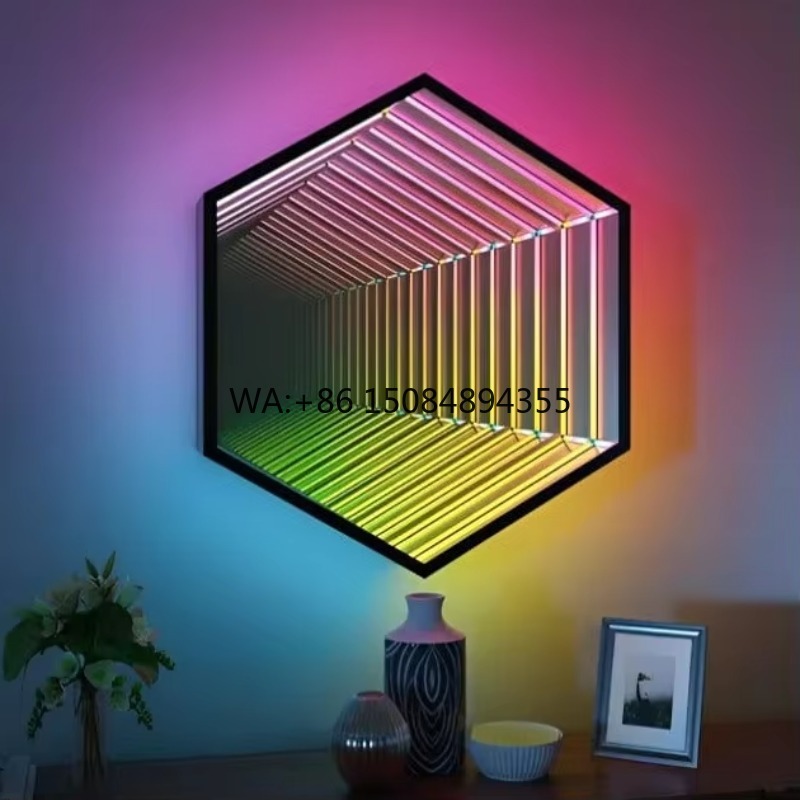 Lighting Decor For Living Room - モダンなLED室内装飾壁掛けライト、アクリルとガラスの錯覚効果、リビングルーム、寝室、小売店向け、無限の魔法の壁