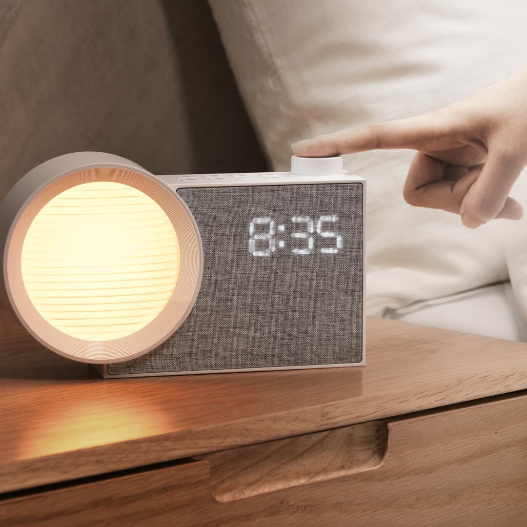 Lighting Decor Bedroom - WILIT LEDナイトライト目覚まし時計、ホワイトノイズ＆タイマー付きベッドサイドランプ - 温かみのある雰囲気の寝室装飾ギフト、ムードライト、睡眠用ライト