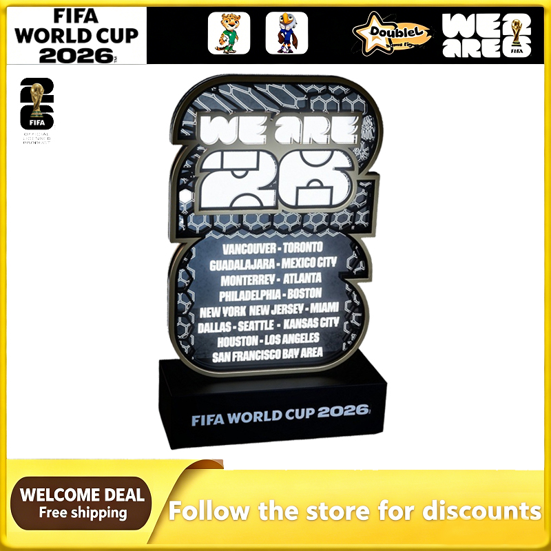 Decor Lighting Fans - 主催都市FIFAワールドカップ3D LEDナイトライトUSBデスクランプ寝室ルームホームデコレーションサッカーファンコレクタブルオーナメントお土産ギフト