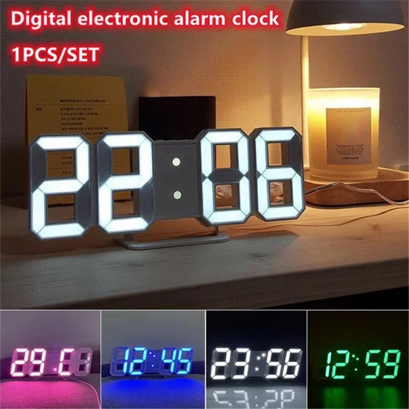 調節可能な3Dデジタル壁掛け時計,常夜灯モード,寝室,家,居 - Lighting Home Decor Wall Clocks のレビューと価格