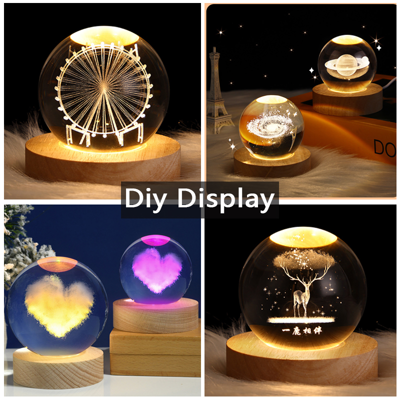 樹脂アートディスプレイラウンドウッドカラフルな LED ライ - Lighting Decoration Stand のレビューと価格