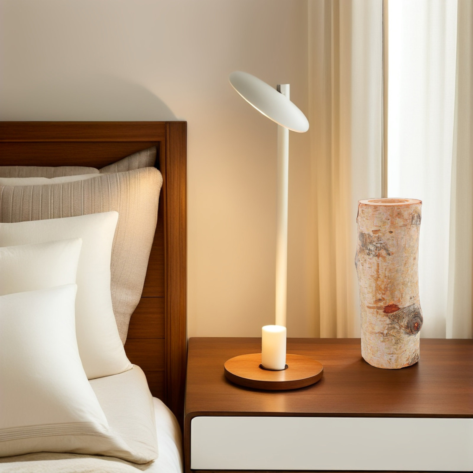 1セット ラスティックな木製ティーライトスタンド テーブルセ - Lighting Decoration Stand のレビューと価格