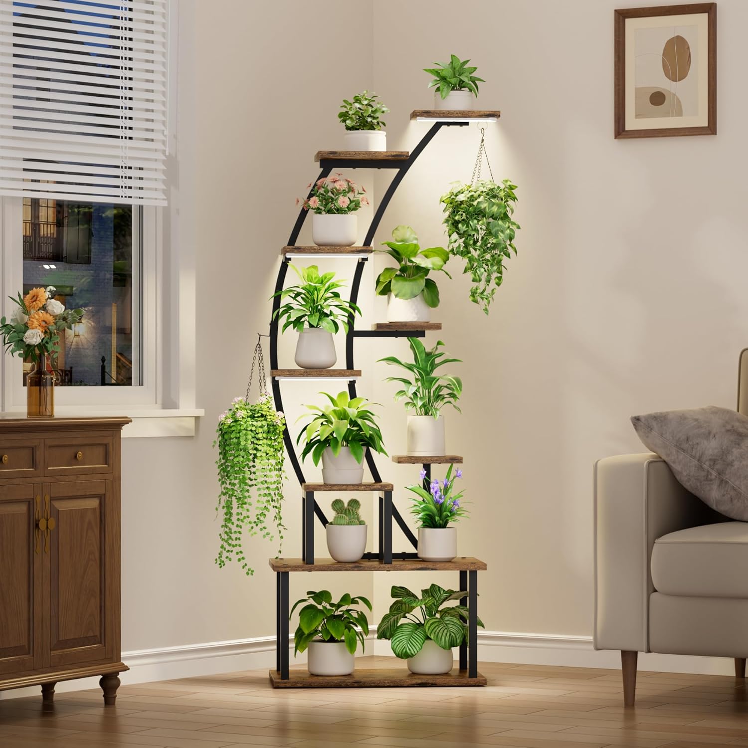 室内植物スタンド（育成ライト付き）、9段コーナー植物ホルダー - Lighting Decoration Stand のレビューと価格