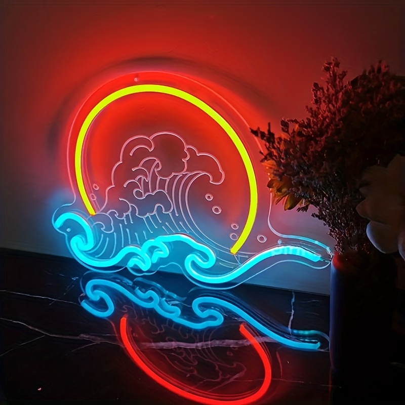 ウェーブウォールネオンライトサイン、日の出日没LEDネオンサ - Lighting Decor Sunrise のレビューと価格