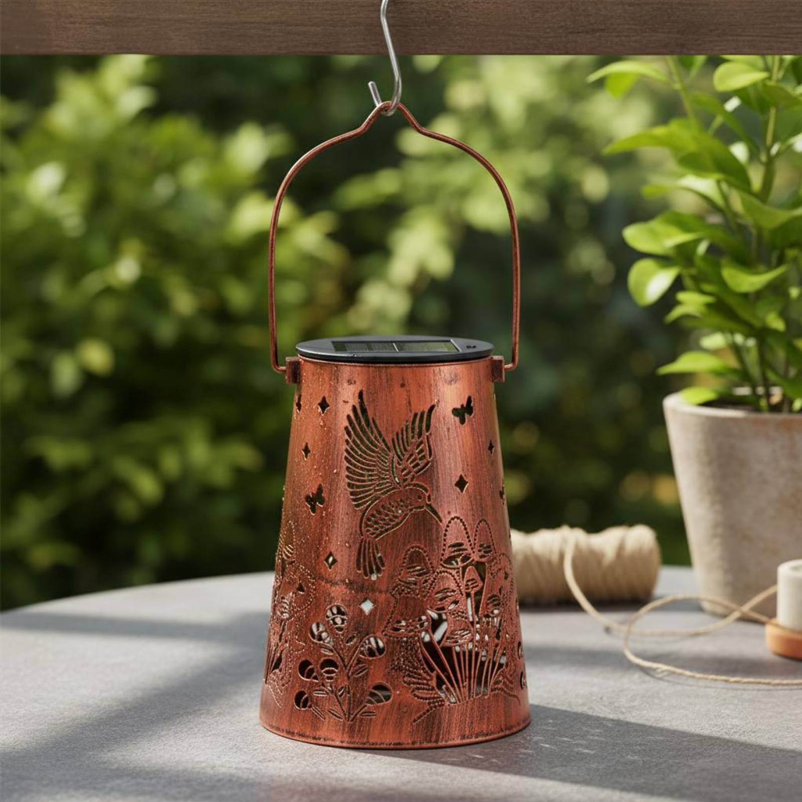 花柄ガーデンランタンパターンガーデン照明器具自動オン/オフ錬 - Lighting Design Decor のレビューと価格