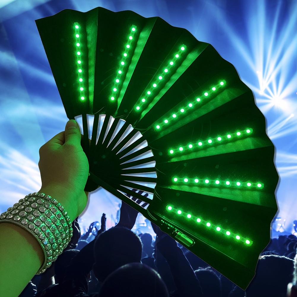 女性用ラインダンス用ライトアップ折りたたみ扇子、光るハンドフ - Decor Lighting Fans のレビューと価格