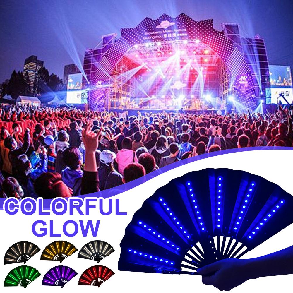女性用ラインダンス用ライトアップ折りたたみ扇子、光るハンドフ - Decor Lighting Fans のレビューと価格