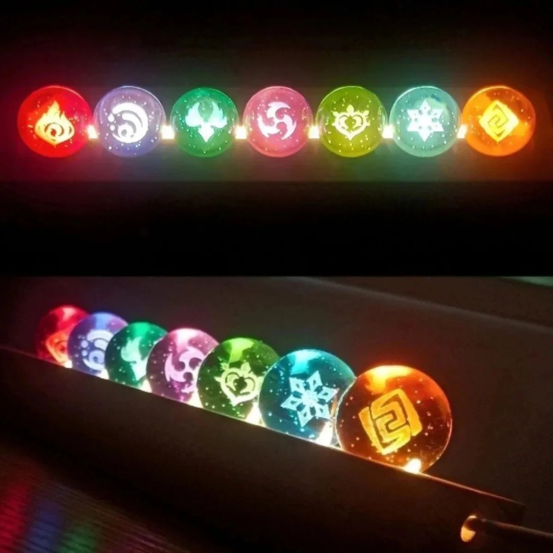 ゲーム原神インパクトクリスタルボールフィギュアナイトライト七 - Elements Lighting Decor のレビューと価格