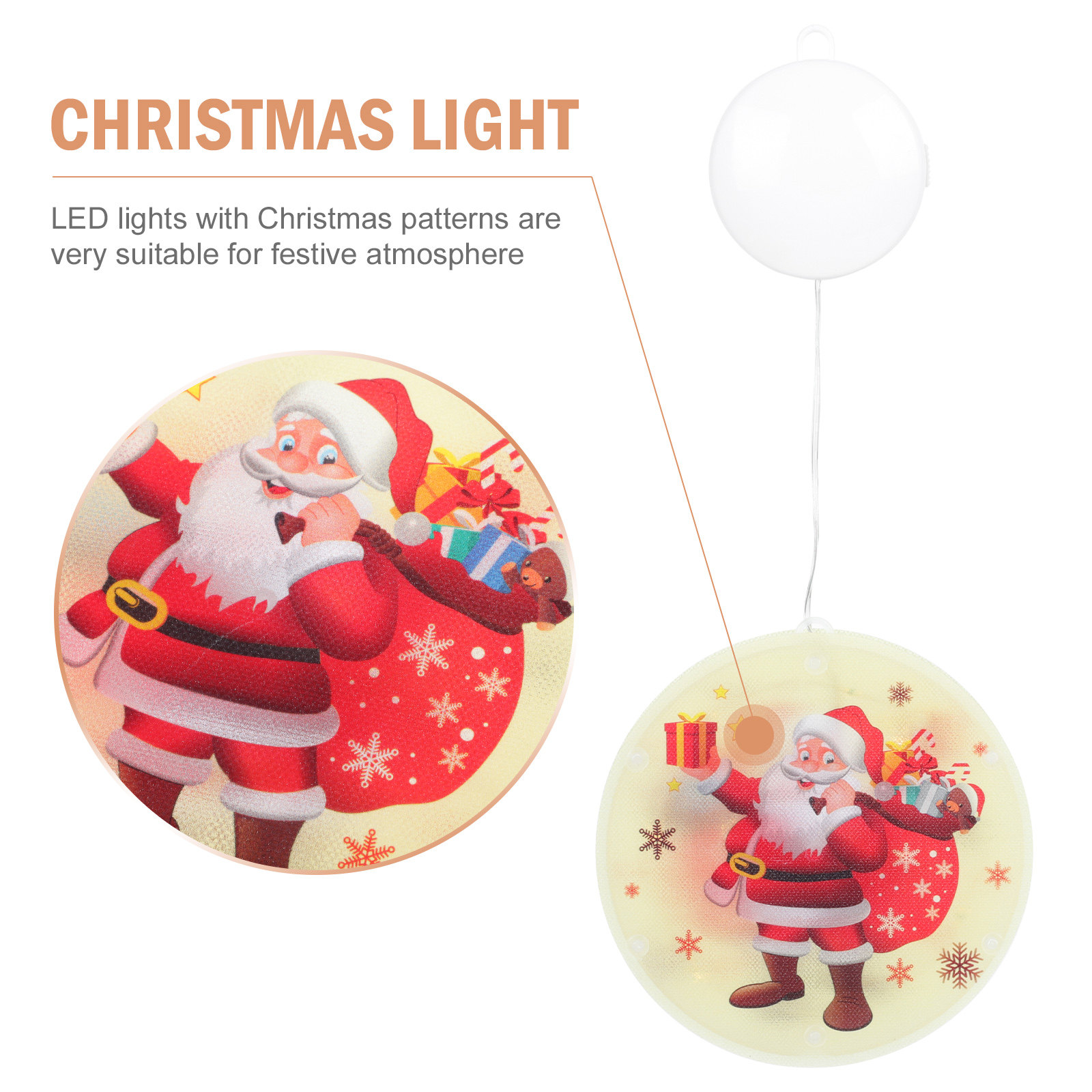 クリスマスLEDハンギングライトペンダント、丸型ウィンドウデ - Elements Lighting Decor のレビューと価格