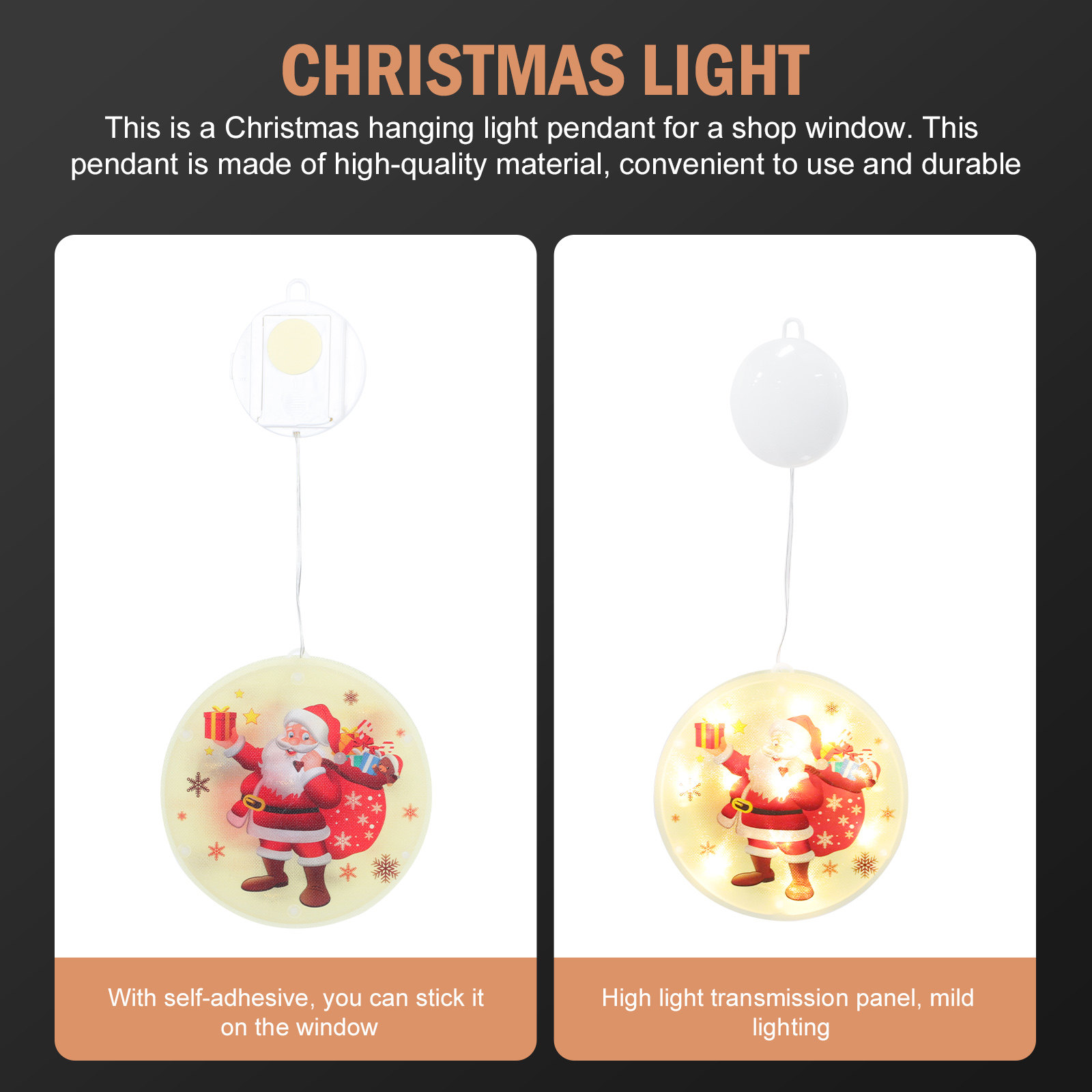 クリスマスLEDハンギングライトペンダント、丸型ウィンドウデ - Elements Lighting Decor のレビューと価格