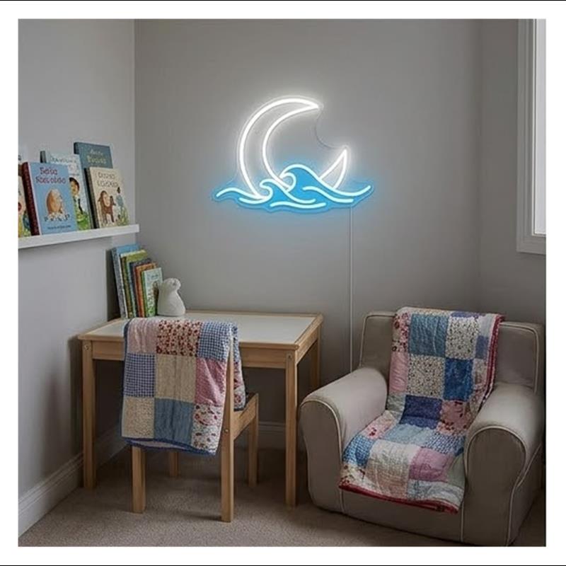 日の出日没ネオンサイン海の上空に月ネオンライト夕暮れ波壁装飾 - Lighting Decor Sunrise のレビューと価格
