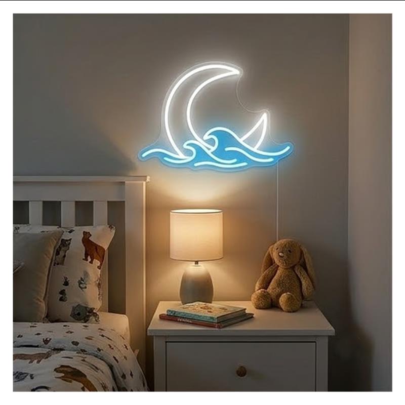 日の出日没ネオンサイン海の上空に月ネオンライト夕暮れ波壁装飾 - Lighting Decor Sunrise のレビューと価格