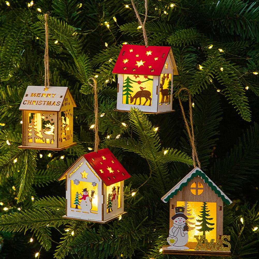 クラシックなクリスマス要素の装飾、天然木のオーナメント、3D - Elements Lighting Decor のレビューと価格