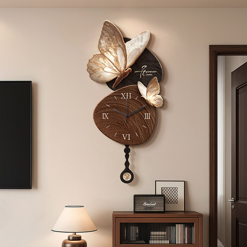 アップグレードナイトライト壁時計木製ファッションデザインモダ - Lighting Home Decor Wall Clocks のレビューと価格