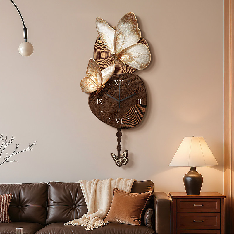 アップグレードナイトライト壁時計木製ファッションデザインモダ - Lighting Home Decor Wall Clocks のレビューと価格