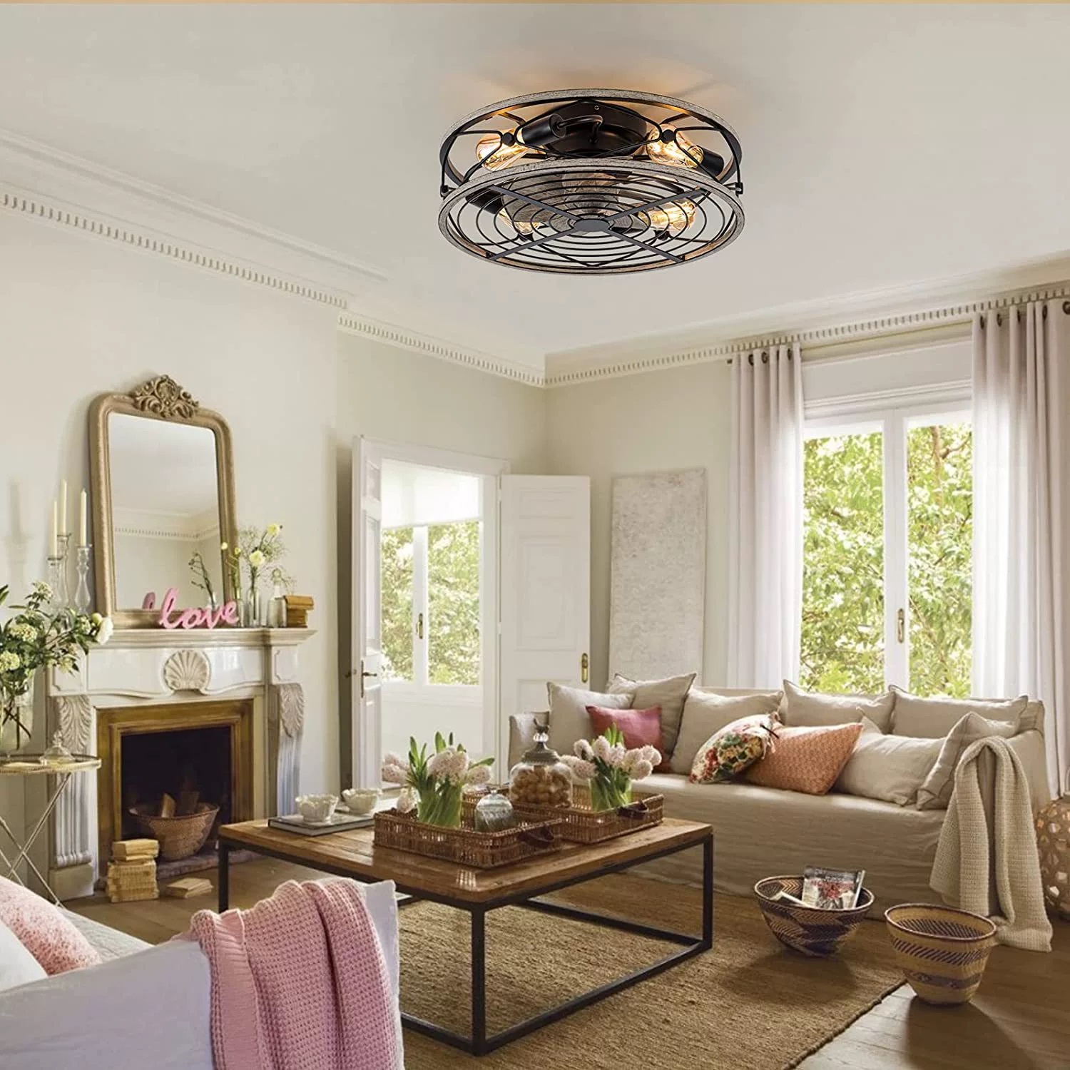 スマートシーリングファンライトリモコン寝室の装飾換気扇ランプ - Decor Lighting Fans のレビューと価格