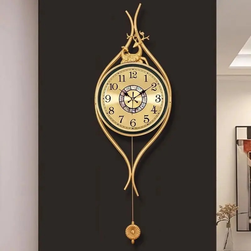ヨーロッパ風真鍮製壁掛け時計 高級アート ホームデコレーショ - Lighting Home Decor Wall Clocks のレビューと価格