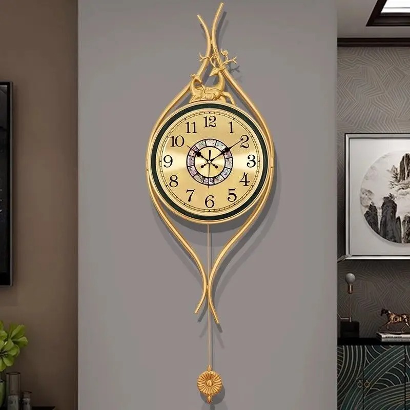 ヨーロッパ風真鍮製壁掛け時計 高級アート ホームデコレーショ - Lighting Home Decor Wall Clocks のレビューと価格