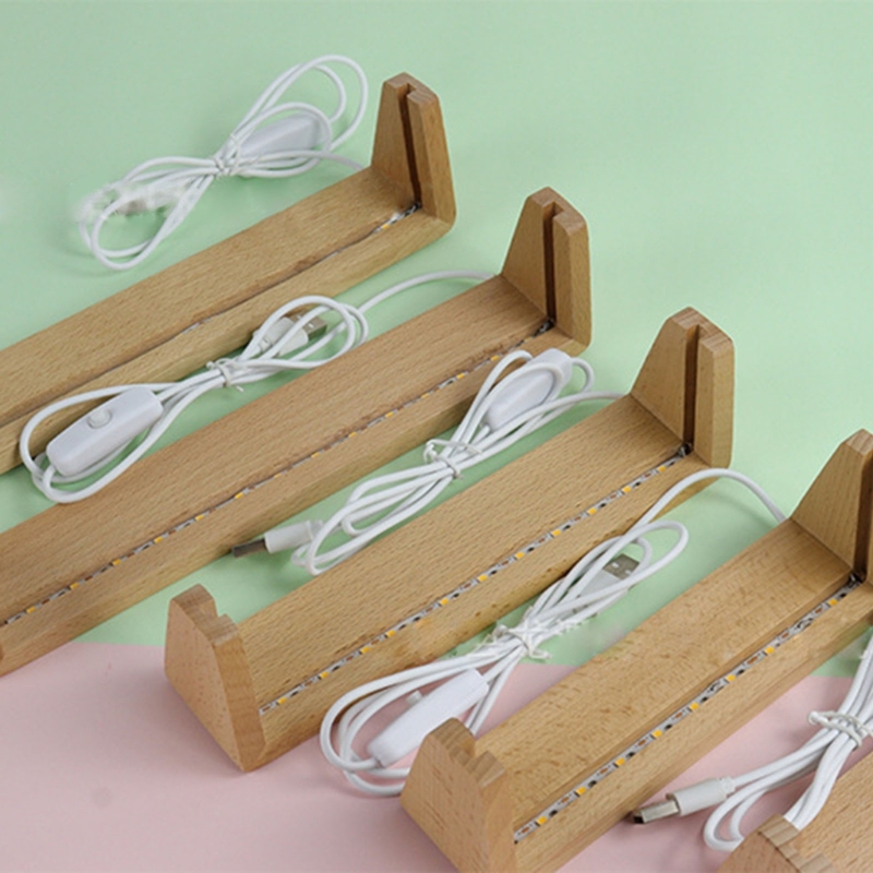 5/6/7/8/10 インチ木製 字型 LED ライトベース - Lighting Decoration Stand のレビューと価格