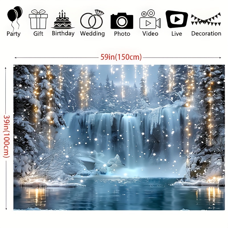 クリスマスファンタジー背景生地 - 明るい滝とスパンコールラ - Elements Lighting Decor のレビューと価格