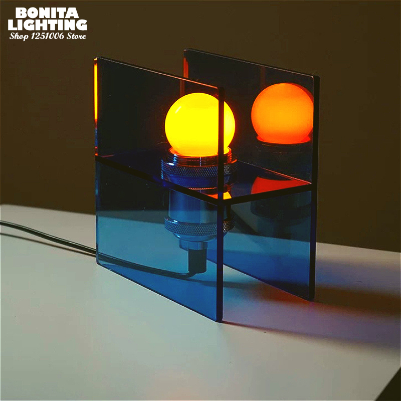 幾何学模様のアクリル製テーブルランプ モダンミニマリスト ホ - Lighting Decor Sunrise のレビューと価格