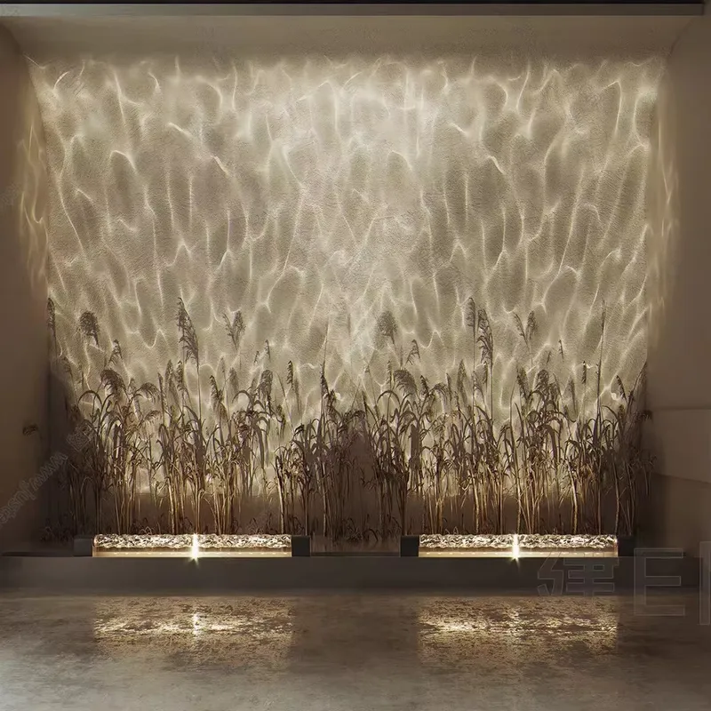 スマート3Dウォールウォッシュ炎投影ライト、水波紋雰囲気ラン - Lighting Decor Bedroom のレビューと価格