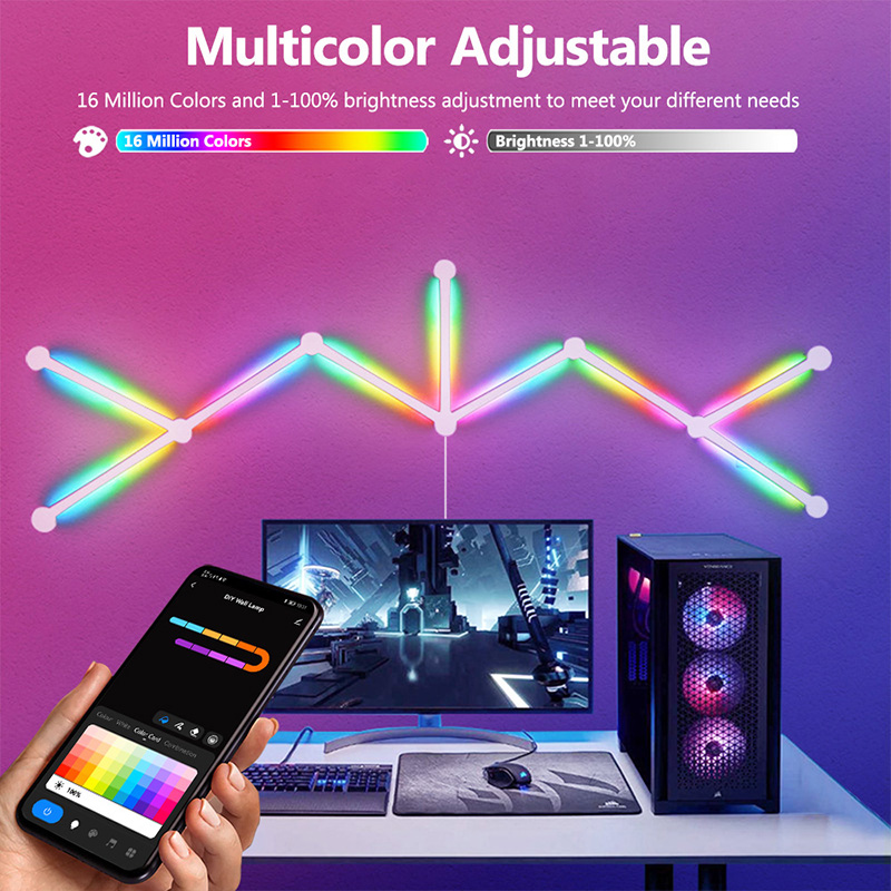 スマートRGBウォールランプ、Bluetoothアプリ接続L - Lighting Decor Bedroom のレビューと価格