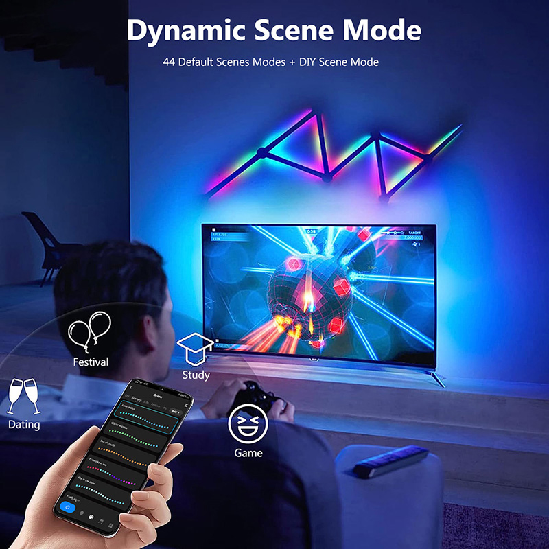スマートRGBウォールランプ、Bluetoothアプリ接続L - Lighting Decor Bedroom のレビューと価格