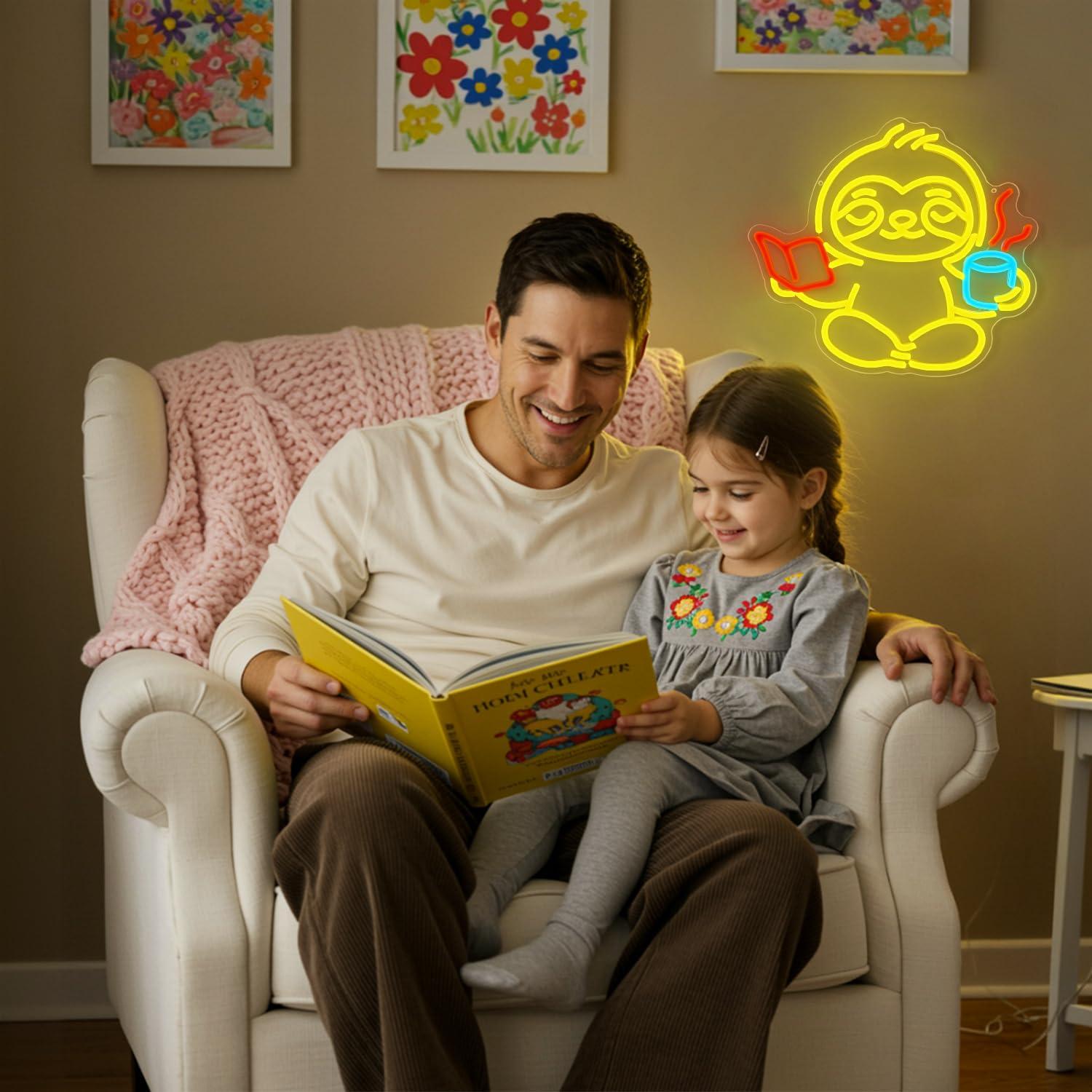 ナマケモノのネオンサインUSB調光LEDライト、寝室、リビン - Lighting Decor For Living Room のレビューと価格