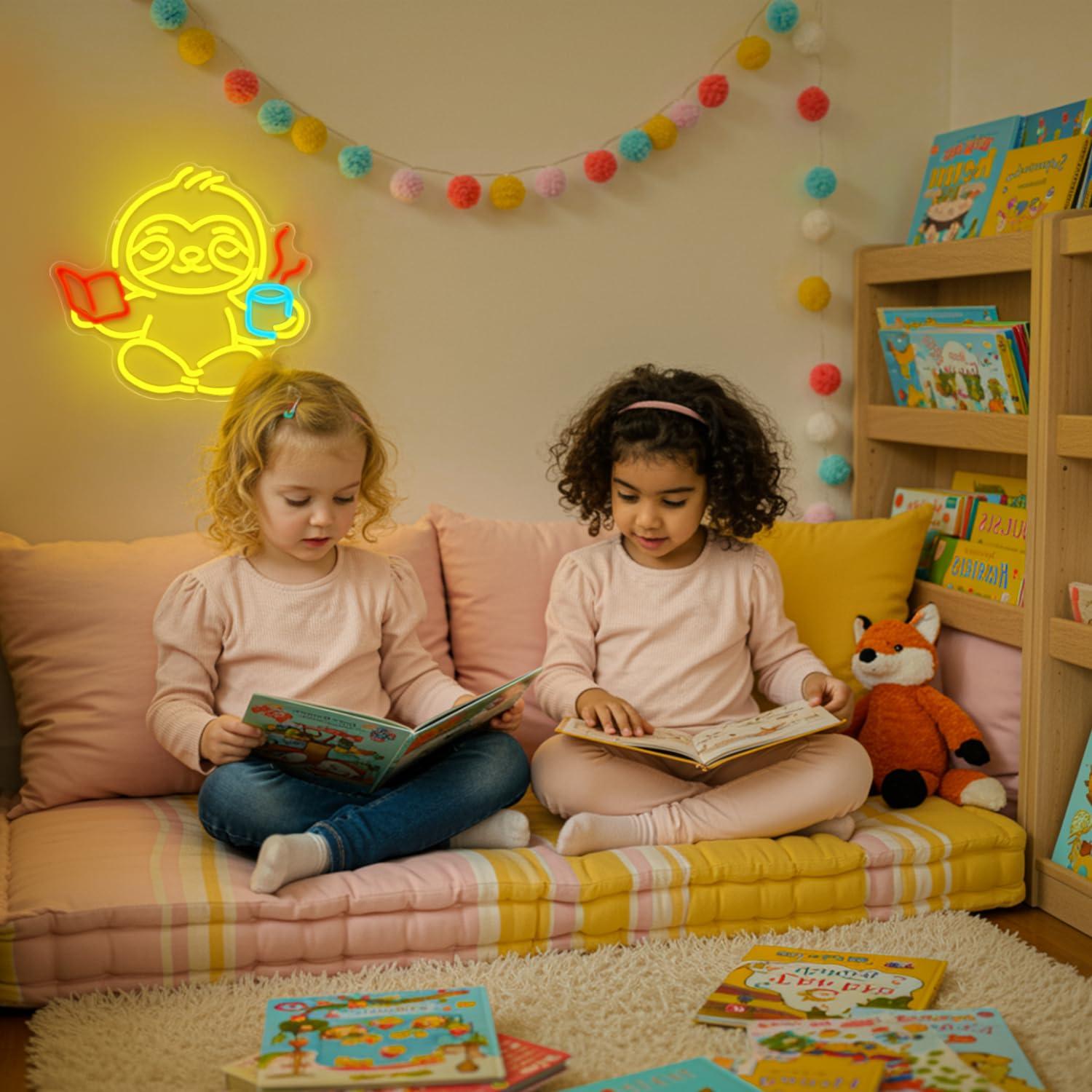 ナマケモノのネオンサインUSB調光LEDライト、寝室、リビン - Lighting Decor For Living Room のレビューと価格