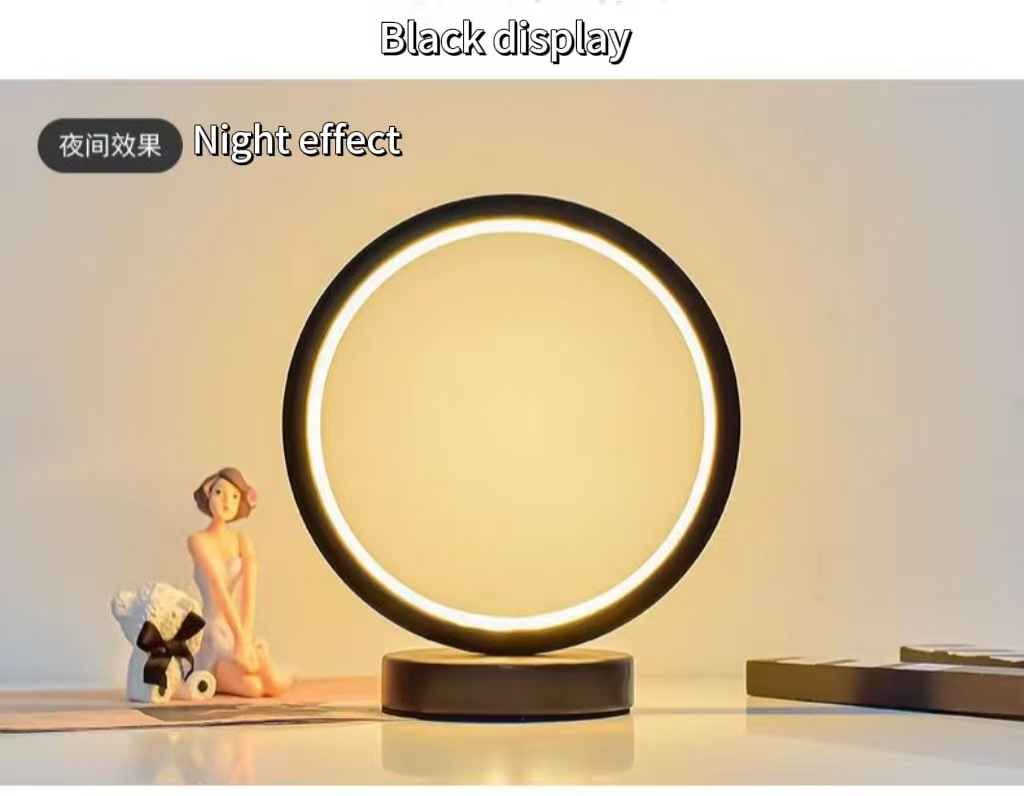 20 センチメートル LED シンプルな円形リングテーブルラ - Lighting Decor For Living Room のレビューと価格