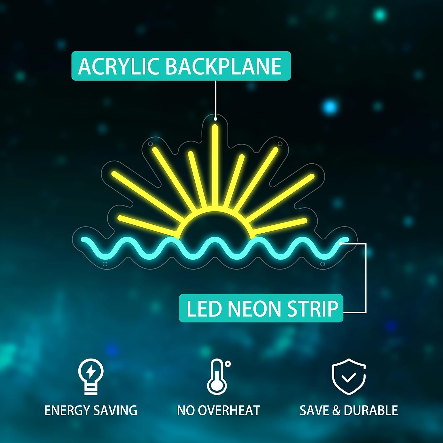 サンライズオーシャンウェーブネオンサイン USB調光式LED - Lighting Decor Sunrise のレビューと価格