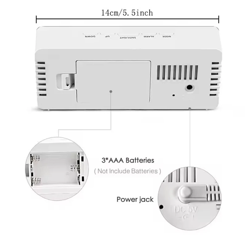1個入り ホワイト デジタル時計 LEDミラー卓上時計 スヌ - Lighting Home Decor Wall Clocks のレビューと価格