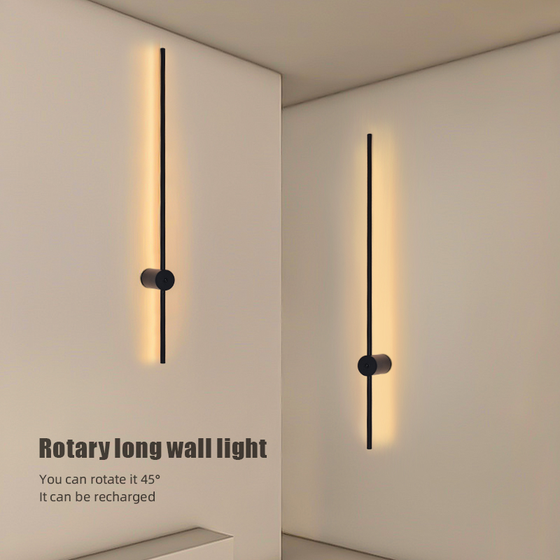 モダンな充電式LEDウォールスコンスランプ、ブラックアルミニ - Lighting Decor Bedroom のレビューと価格