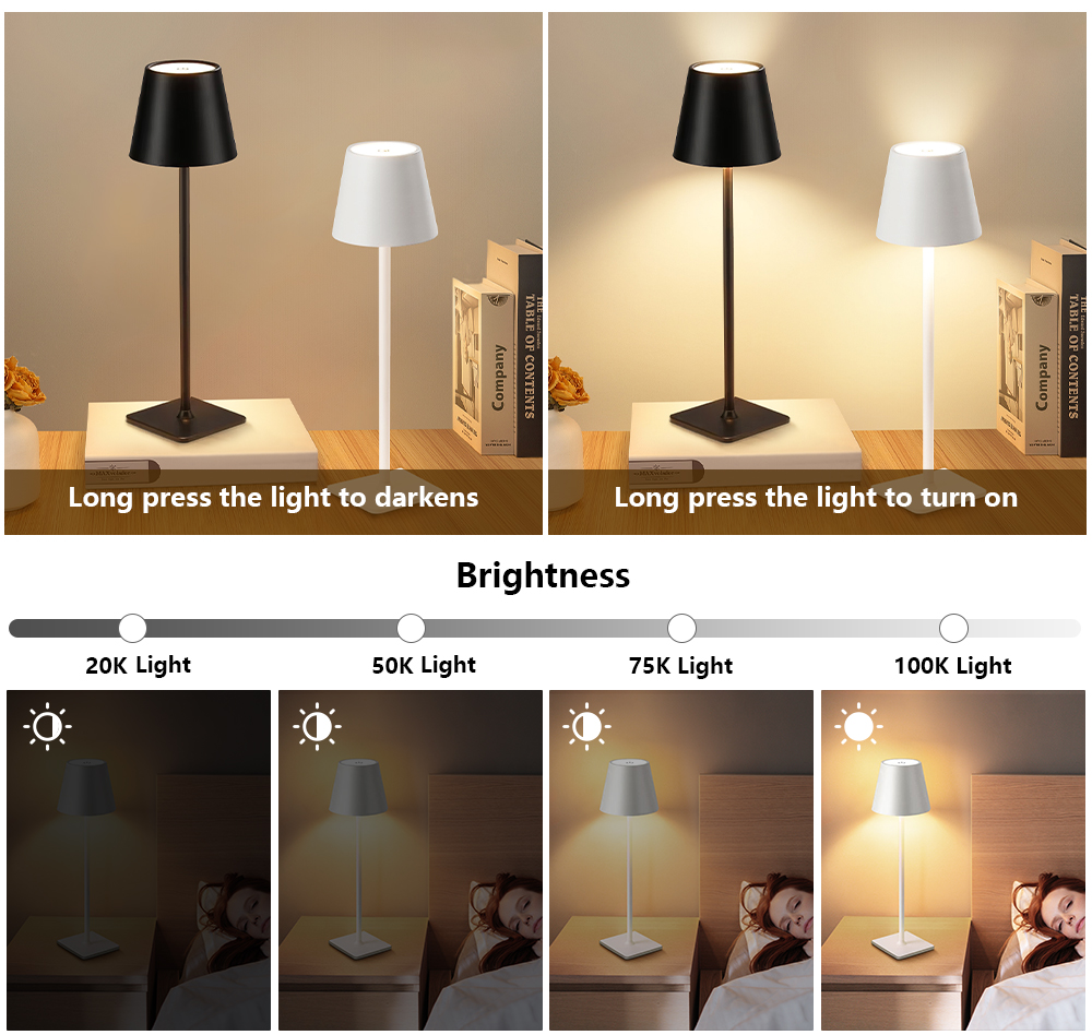 LED充電式デスクライトワイヤレステーブルランプ無段階調光タ - Lighting Decor Bedroom のレビューと価格