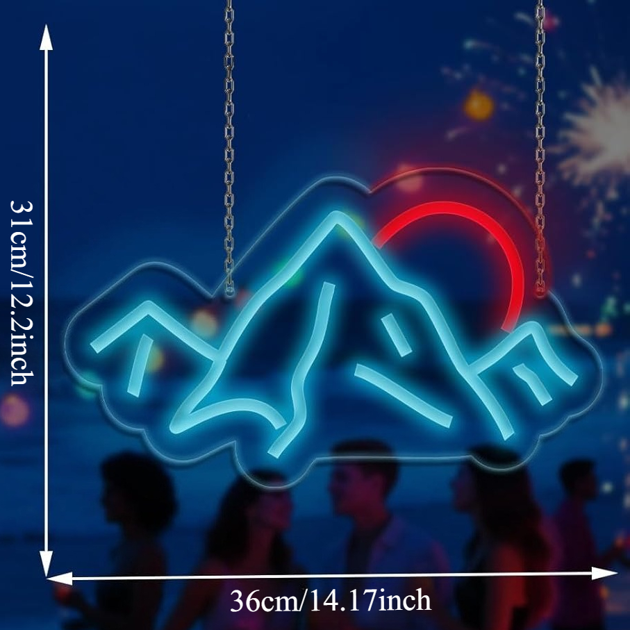 日の出日没ネオンサインマウンテンLEDネオンライト広告用寝室 - Lighting Decor Sunrise のレビューと価格