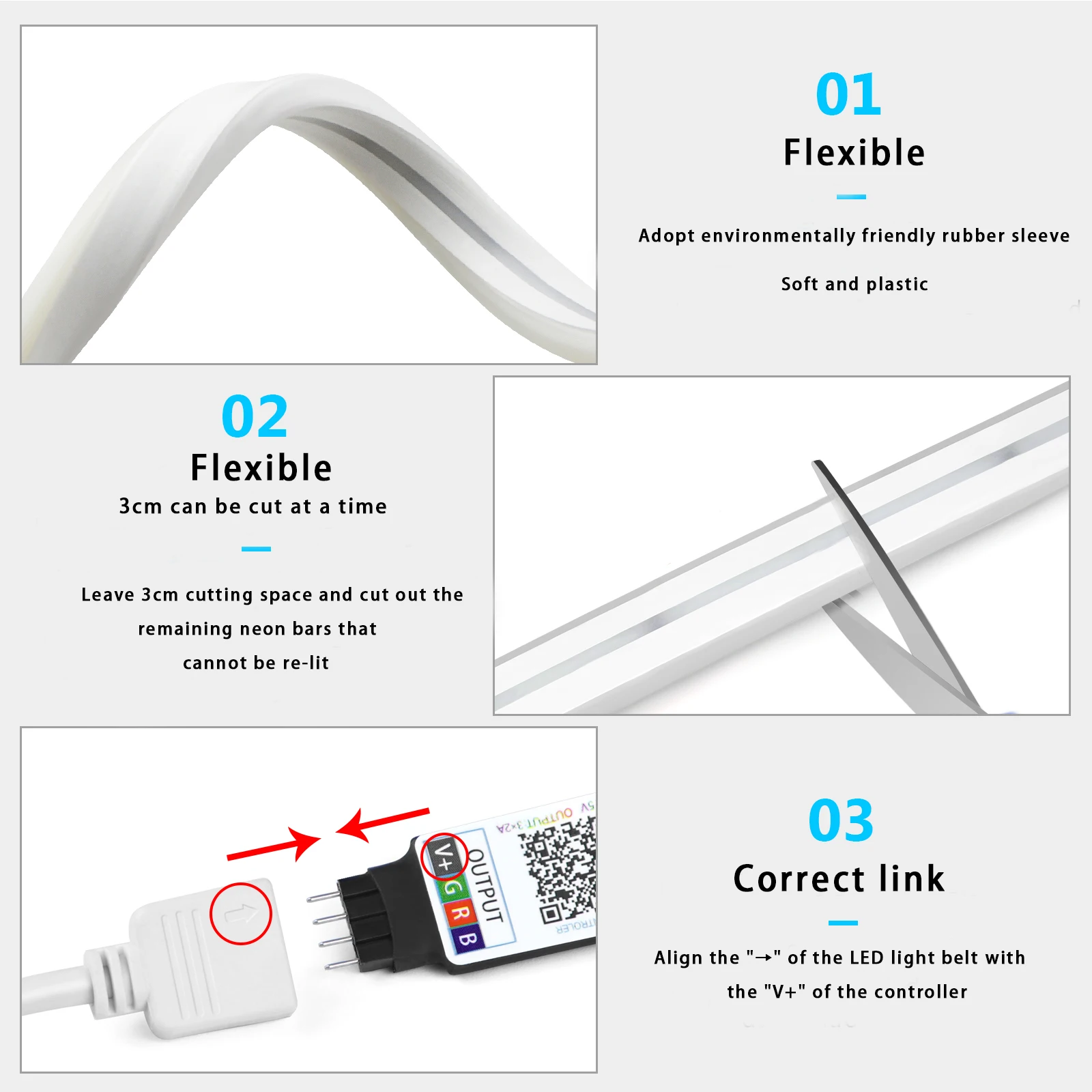 1-5m RGB LEDネオンストリップライト 5V USB - Lighting Design Decor のレビューと価格